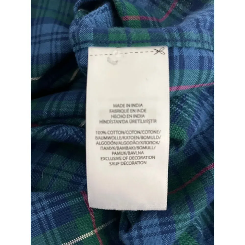 Ralph Lauren Boys Plaid Button Down Shirt Classic Preppy Cotton‎ Casual L 14-16